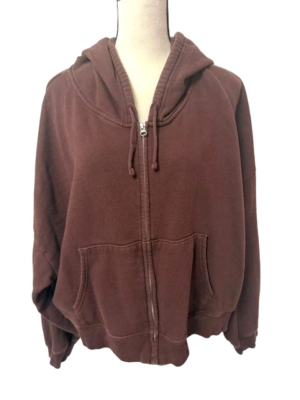 Gap Classic Brown Cropped Zip-Up Hoodie Jacket Size XXL #2623